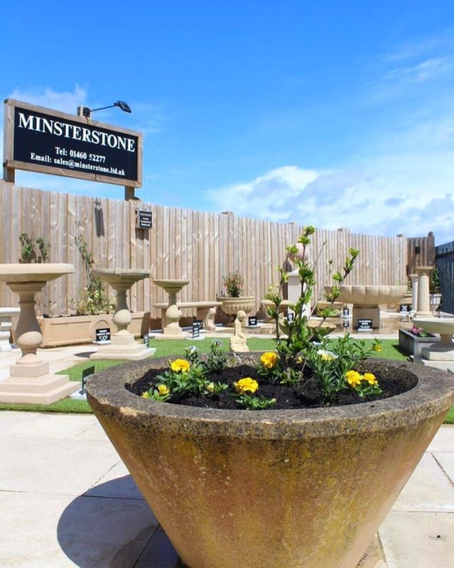 Our beautiful show garden 🪴 

The blue sky made an appearance for the photo! 

Minsterstone ~ 

Longevity through quality, our products are timeless, designed to last a life time.
